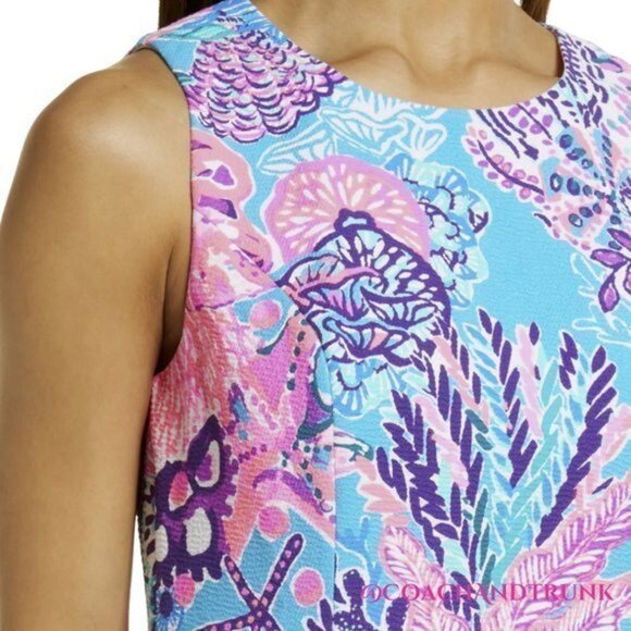 LILLY PULITZER Mila Shift Dress Turquoise Oasis Snuba Dubba Print - Picture 6 of 10